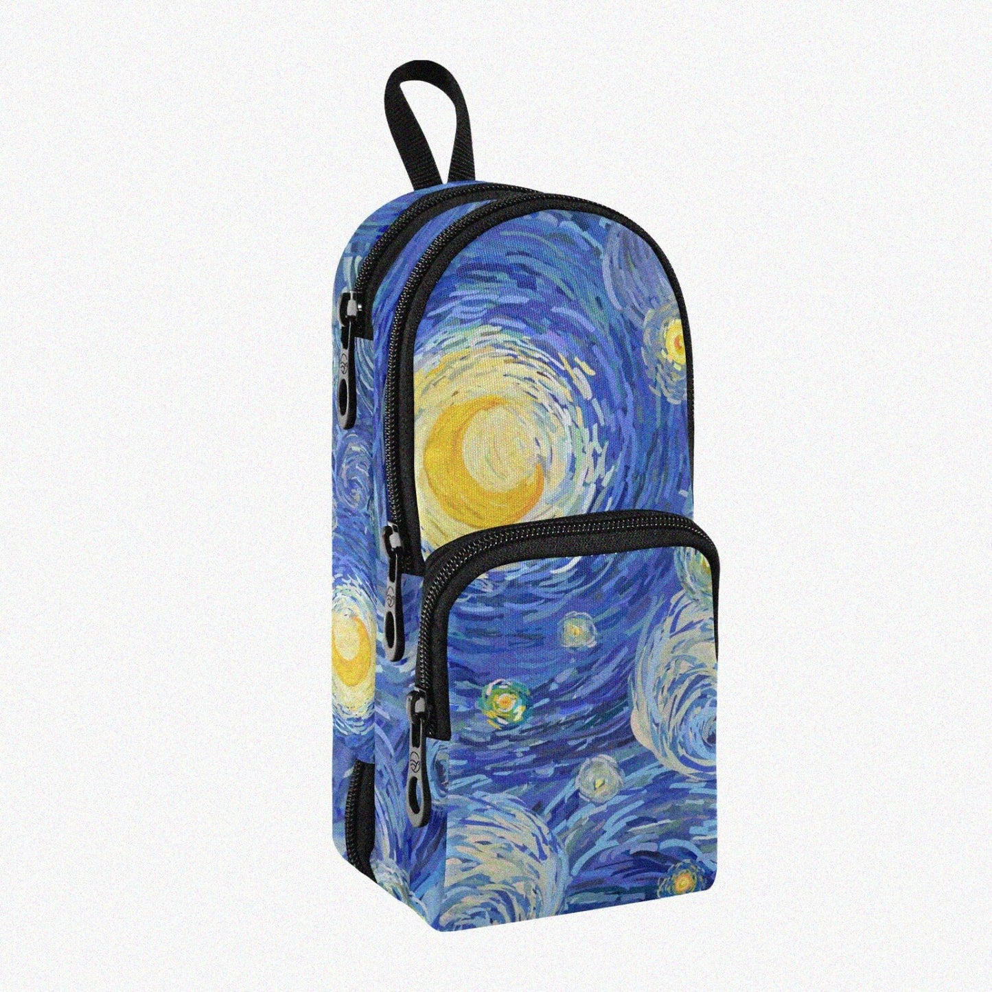 Large Capacity Canvas Pencil Case with Van Gogh Design