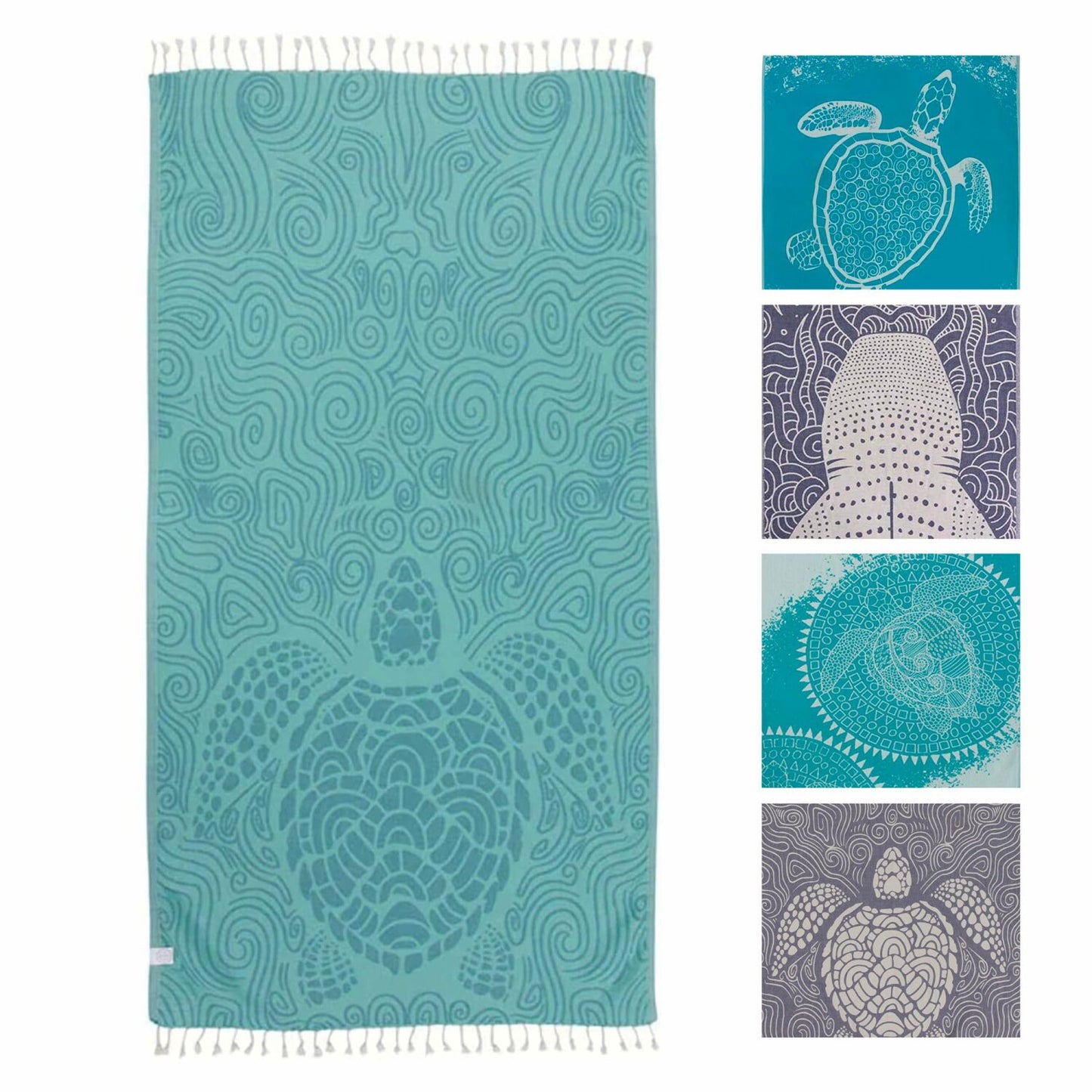 Turkish Beach Towel Turquoise 35x68 inches