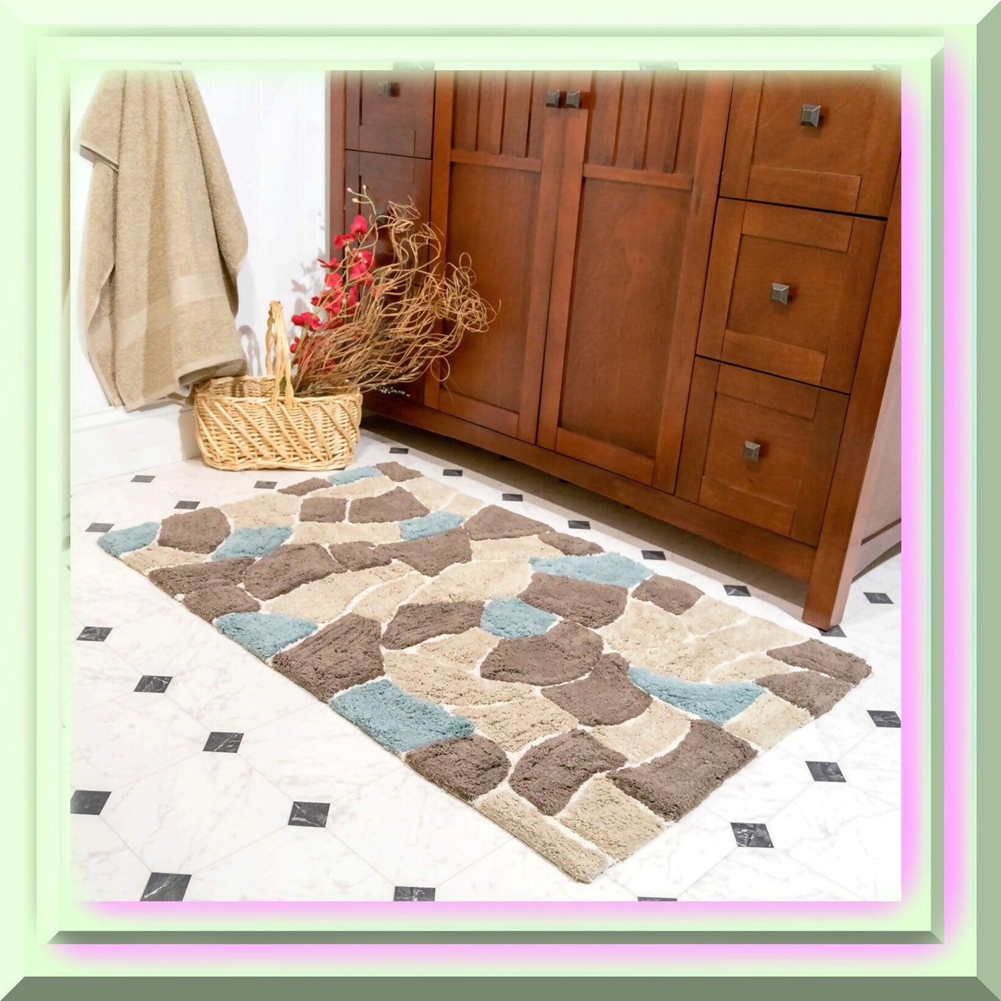 Boulder 2-Piece Bath Rug Set Slate