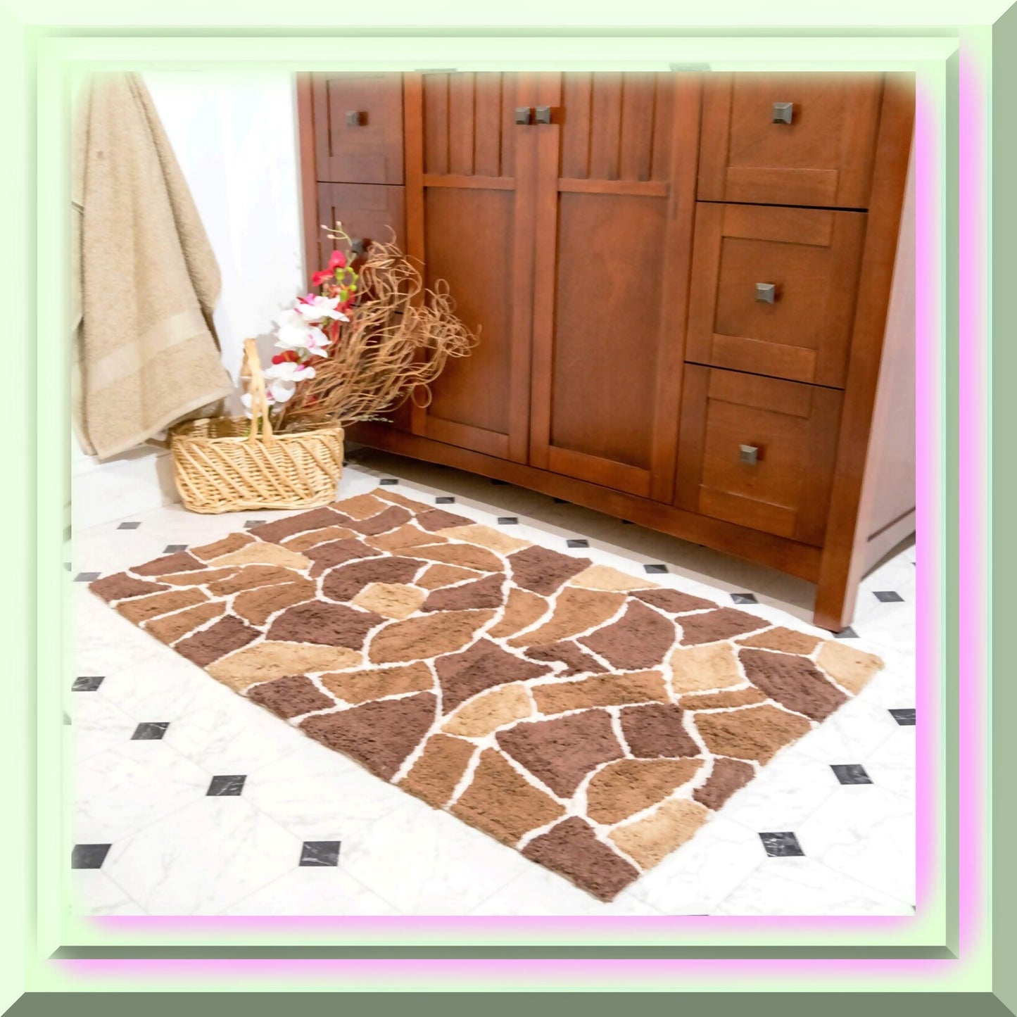 Boulder 2-Piece Bath Rug Set Brown