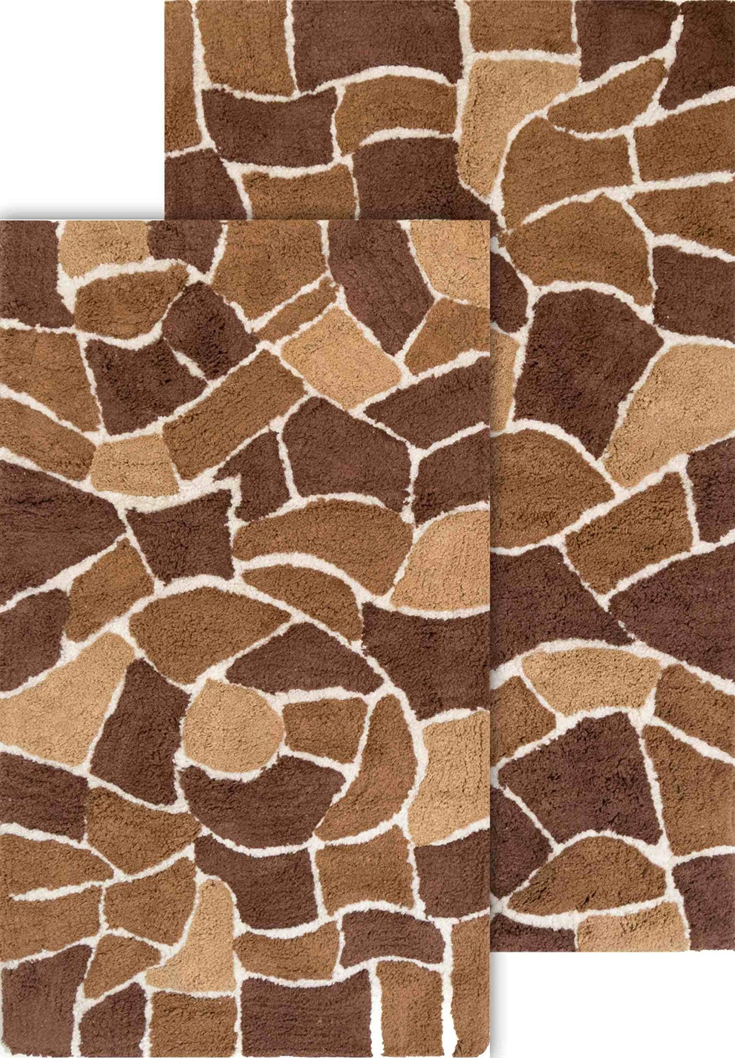 Boulder 2-Piece Bath Rug Set Brown