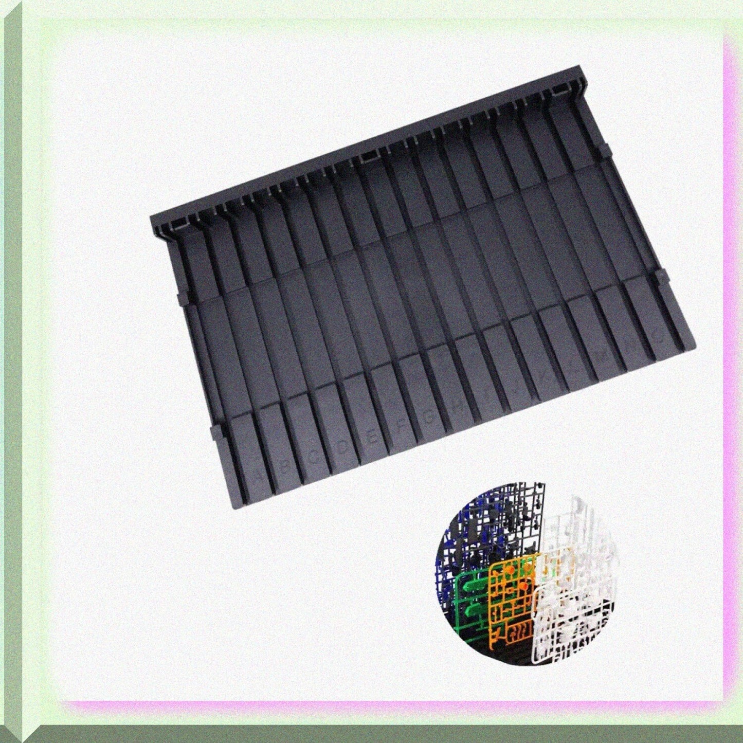 Model Parts Placement Rack 11.4"x7.1" Black Plastic