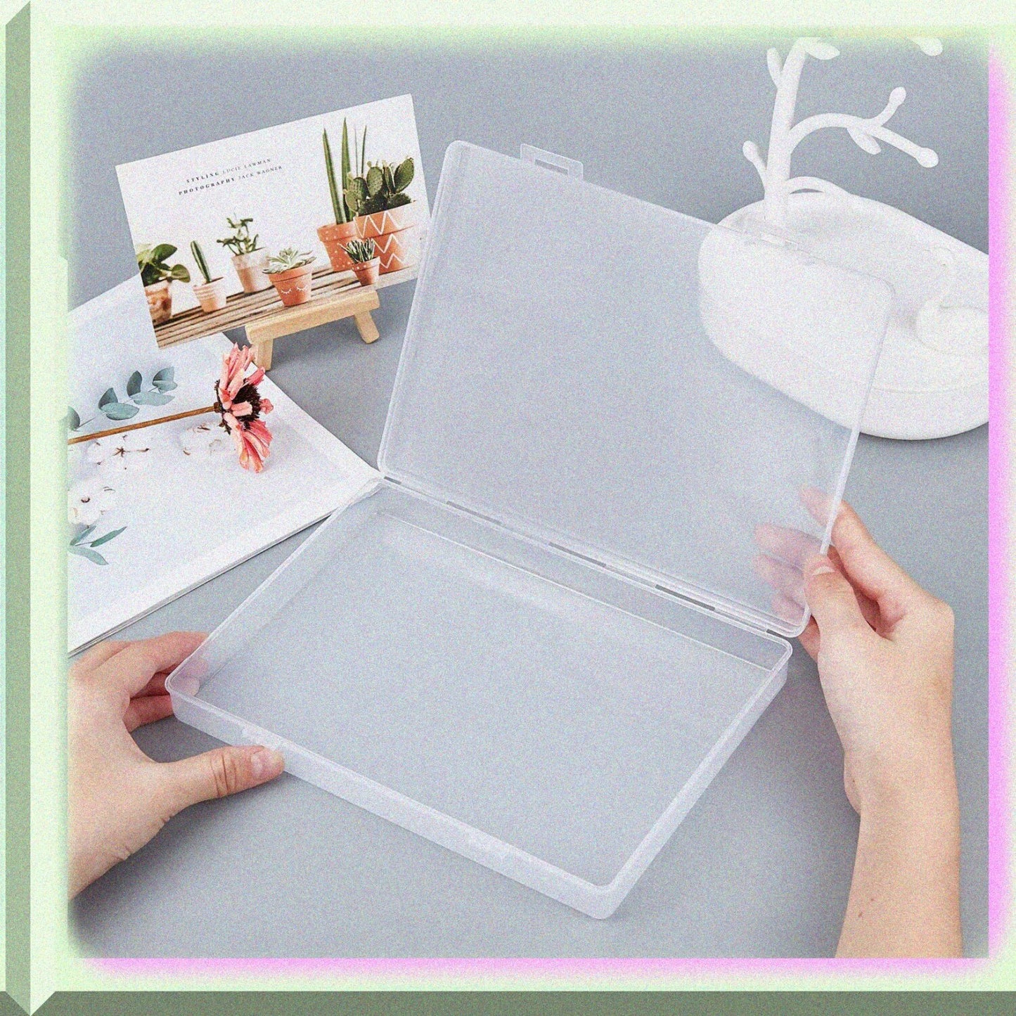 4 Pack Large Rectangle Clear Plastic Storage Containers