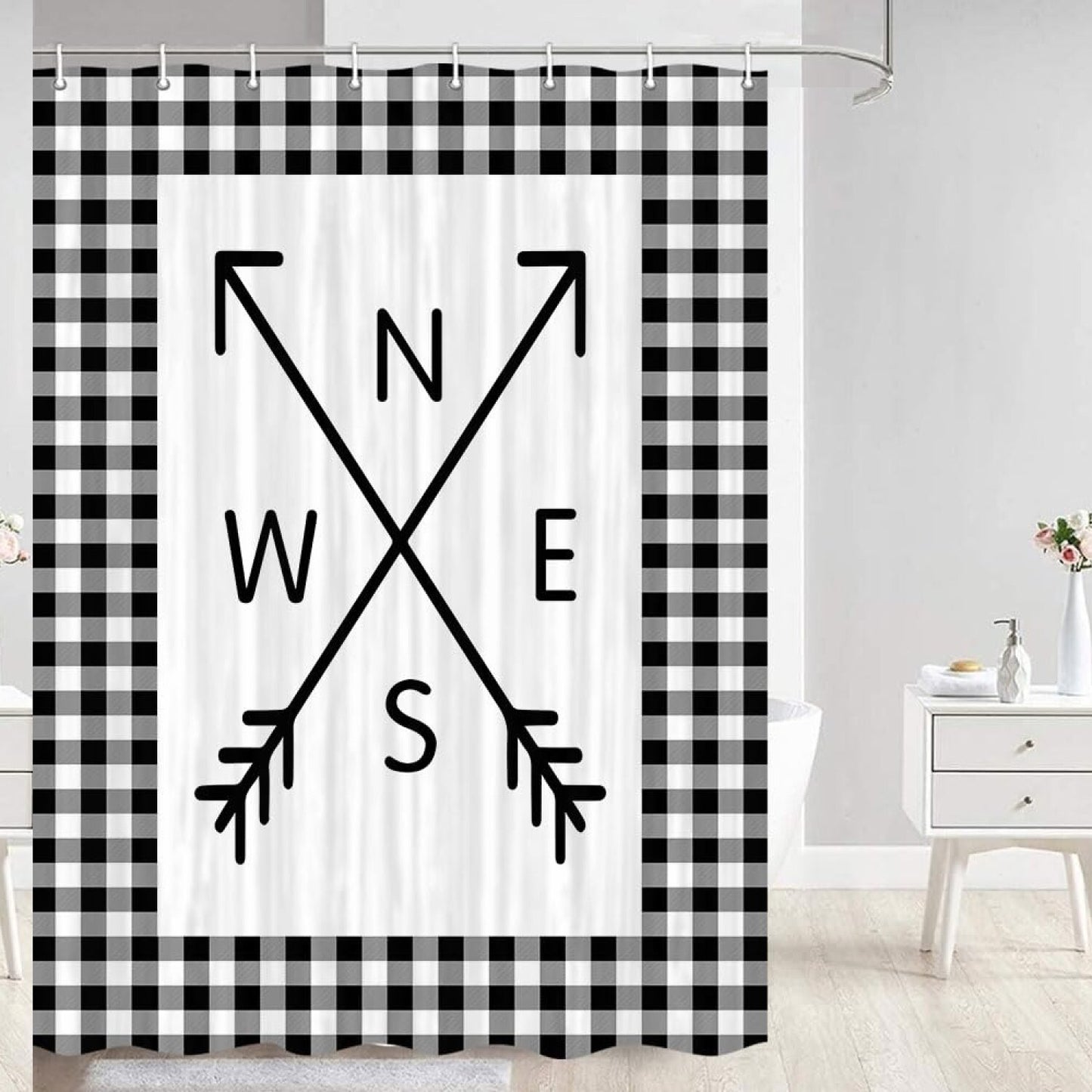 RV Shower Curtain, Buffalo Plaid, 47x64 Inches