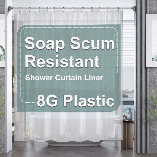 Plastic Shower Curtain 72x72 Inches Clear PEVA Heavy Duty