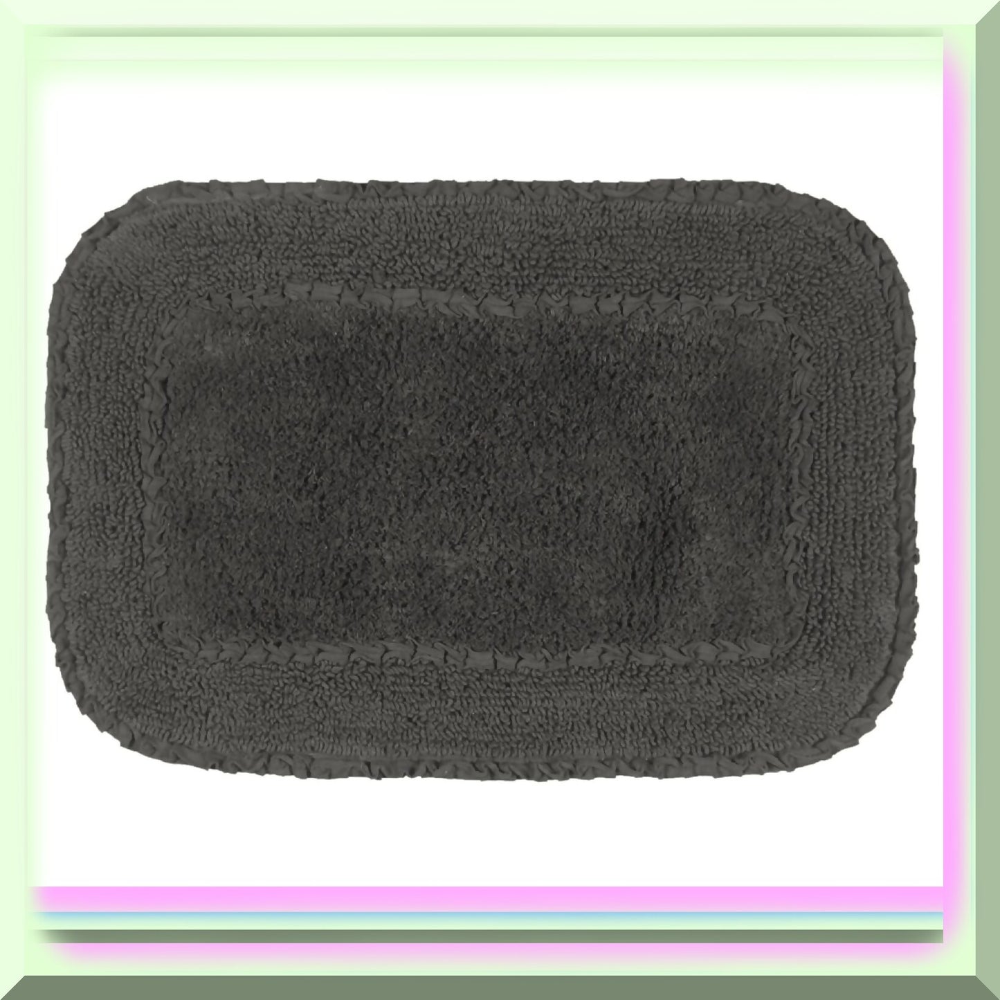 Radiant Collection Cotton Bathroom Rugs Set 17"x24" Gray