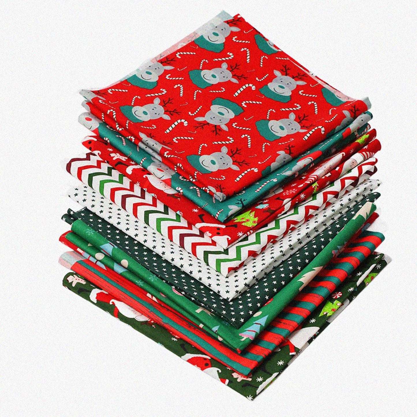 10 Pieces Multi-Color Cotton Fabric Squares 20x20 Inches