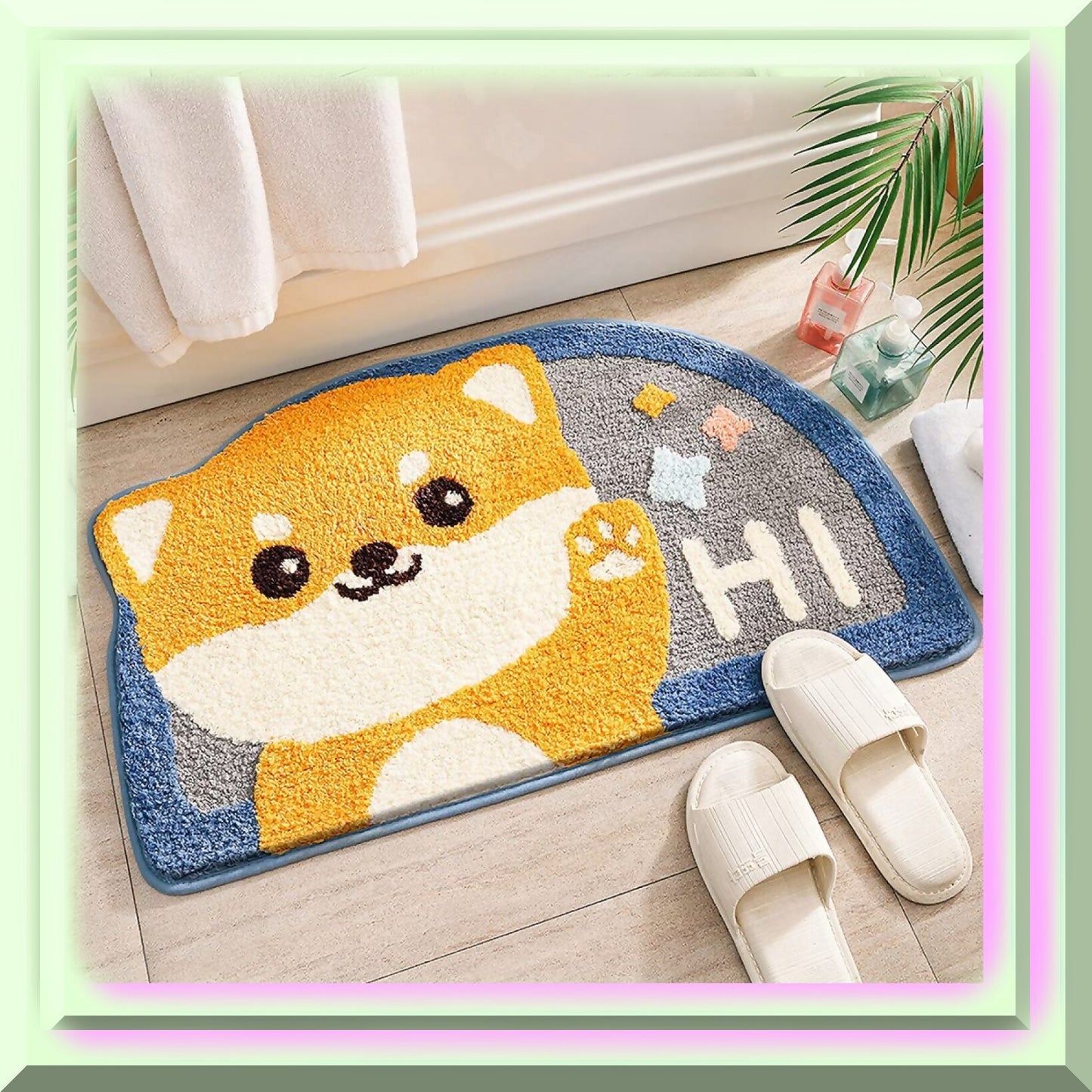 Animal Bathroom Rug 17.5x29.5 Shiba Inu