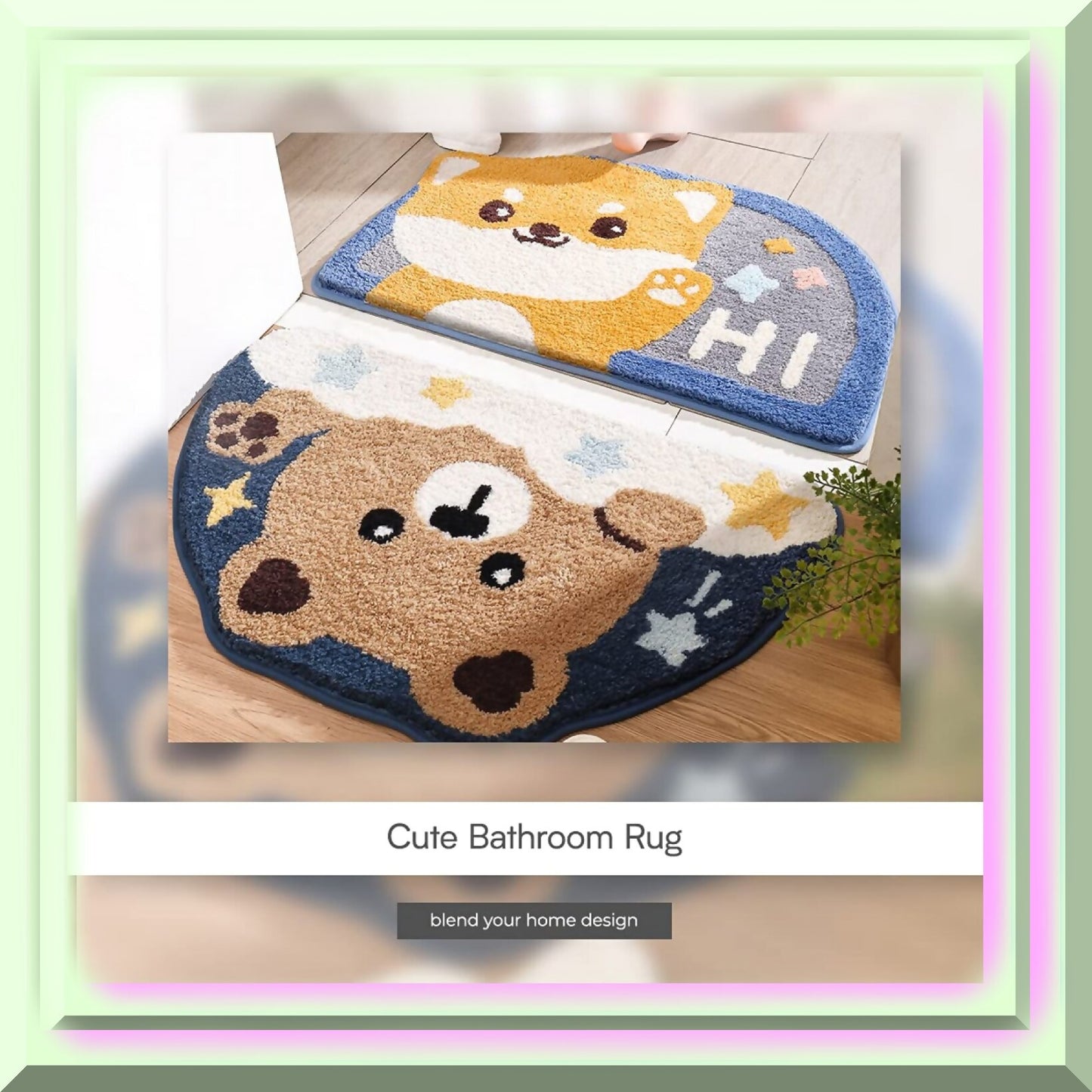 Animal Bathroom Rug 17.5x29.5 Shiba Inu