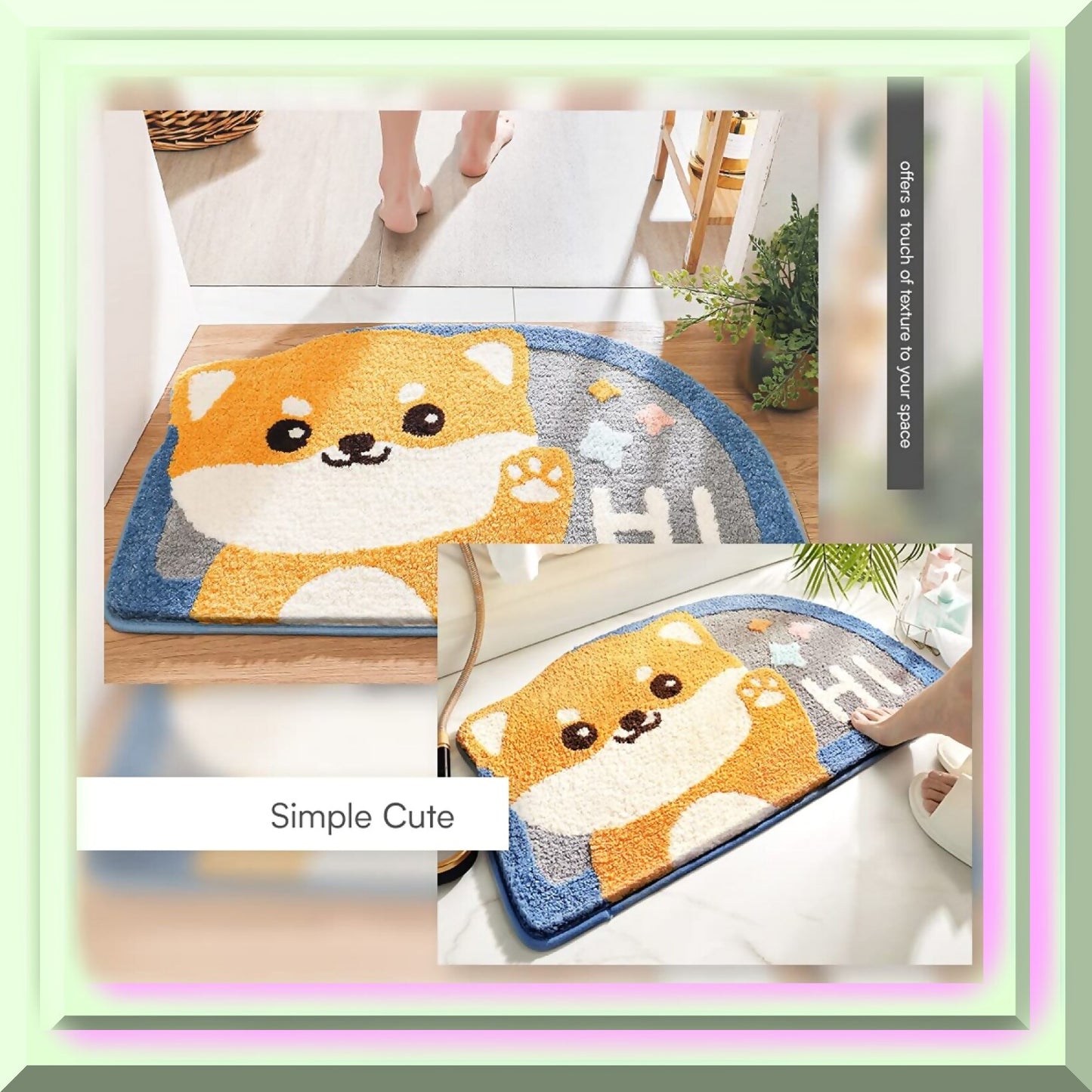 Animal Bathroom Rug 17.5x29.5 Shiba Inu