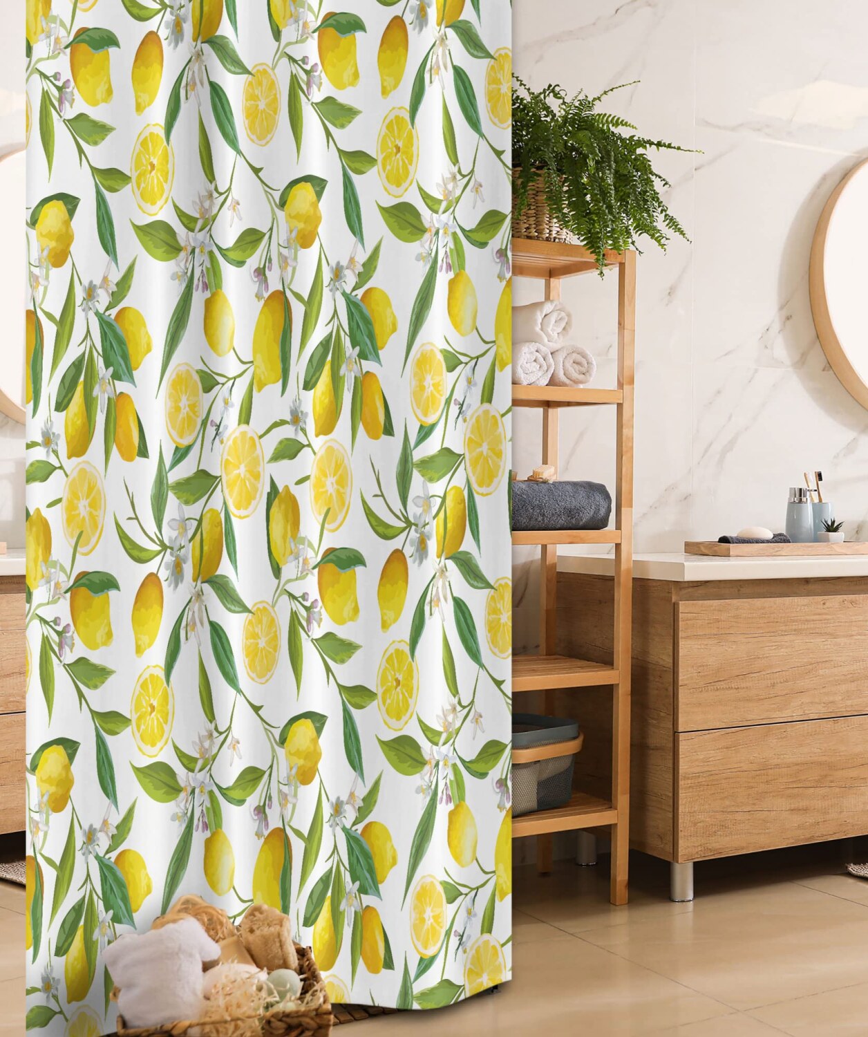 Exotic Lemon Tree Branches Shower Curtain 36x72