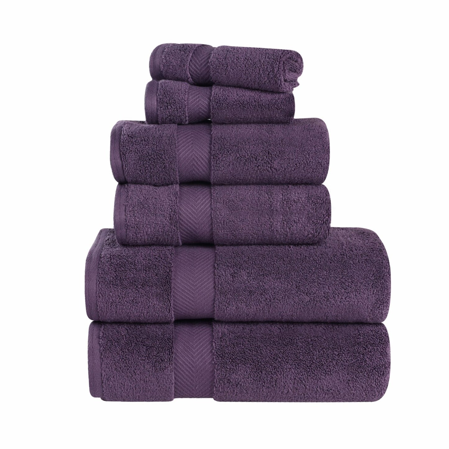 Zero Twist Cotton Bathroom Towel Set 6 Pieces