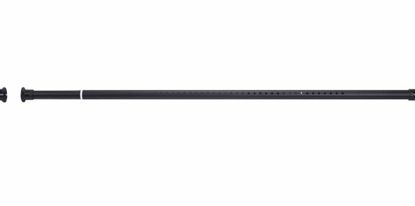 Extendable Clothes Wardrobe Rail Matte Black 43.3''-161.41''