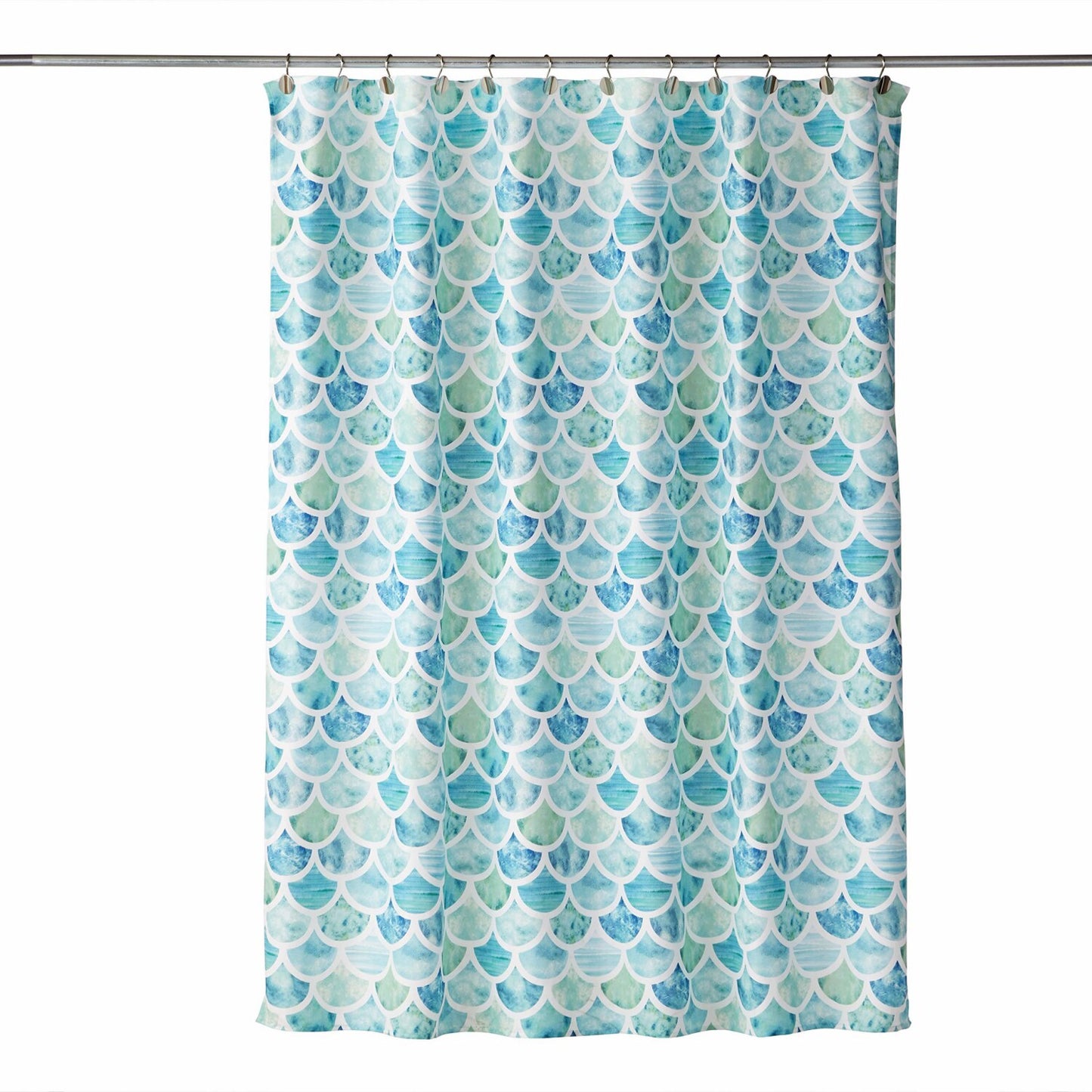 Ocean Watercolor Scales Shower Curtain 70x72 Multicolored
