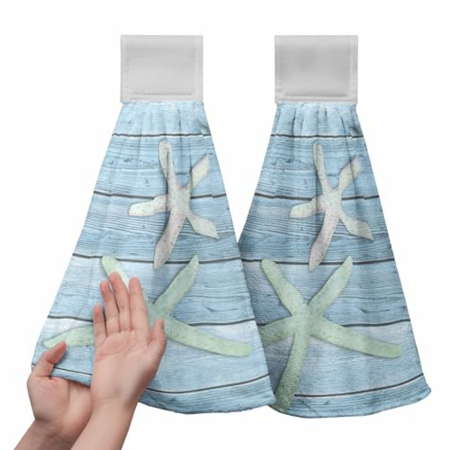 Ocean Starfish Hanging Kitchen Towels Set of 2