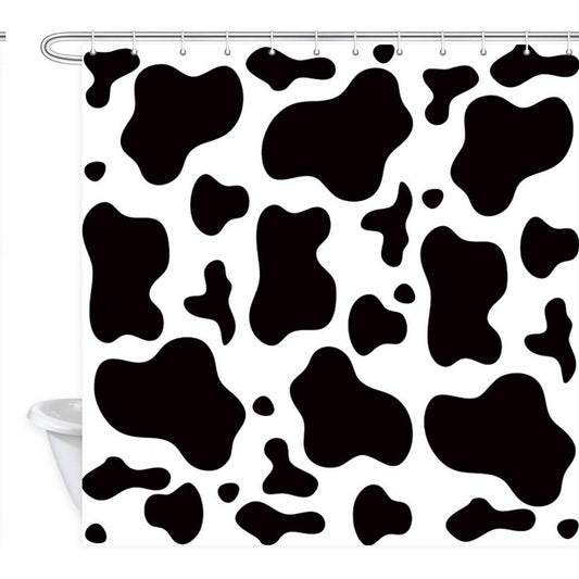 Farm Animal Shower Curtain Black and White Cow Pattern 69x70 Inches