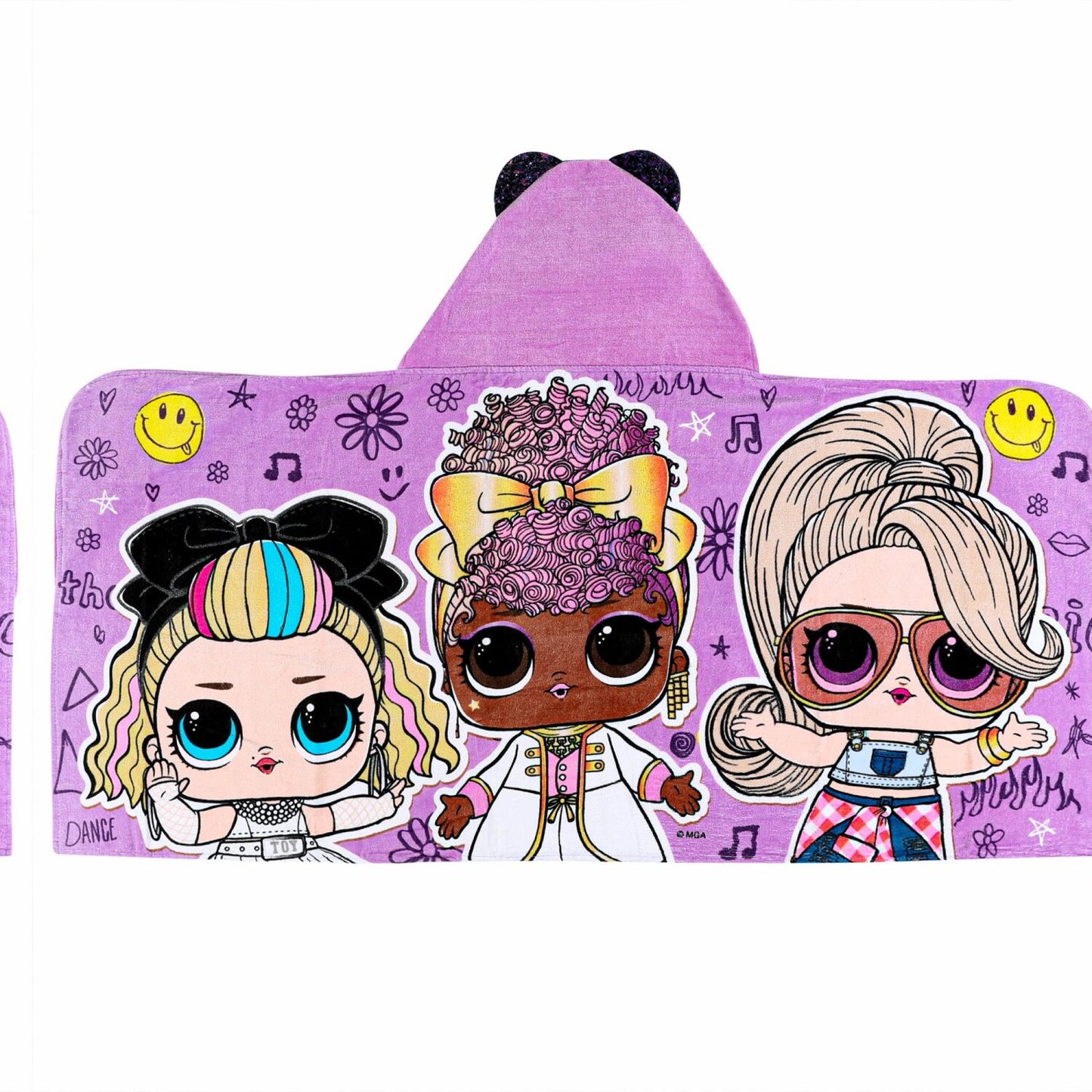 LOL Surprise Kids Purple Queen Hooded Towel 24x50