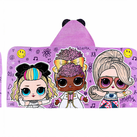 LOL Surprise Kids Purple Queen Hooded Towel 24x50