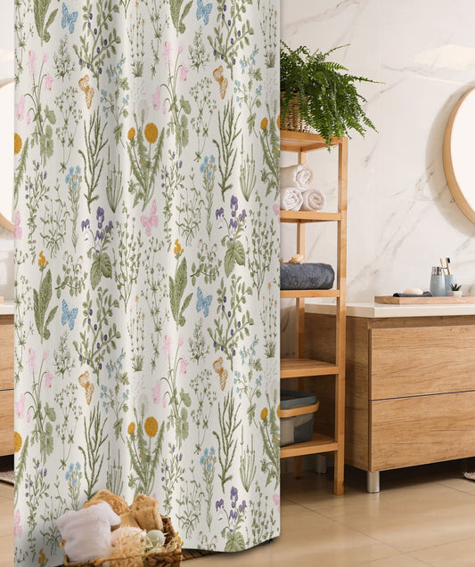 Floral Garden Shower Curtain 36x72 Pink Blue
