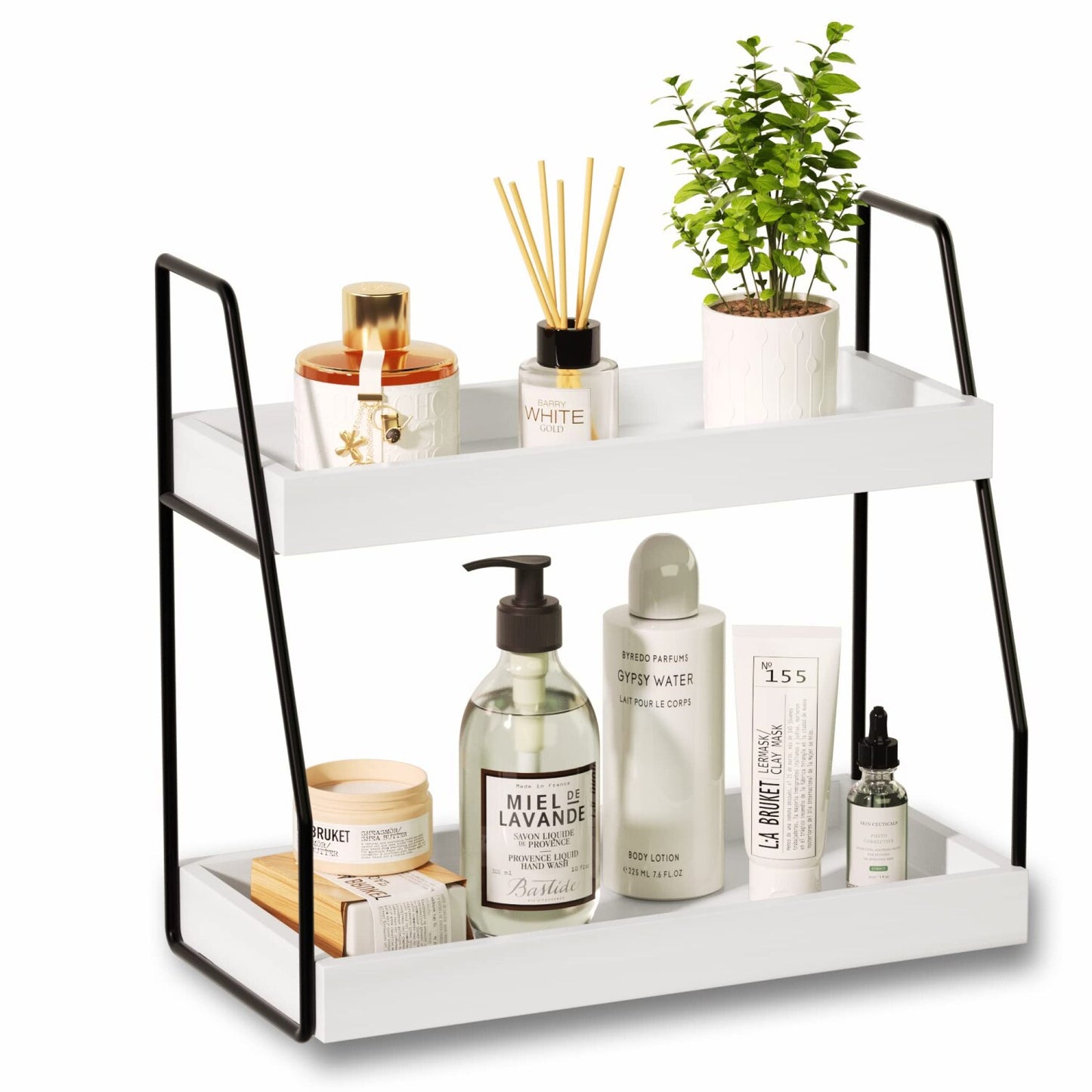 2-Tier Wooden Bathroom and Kitchen Organizer