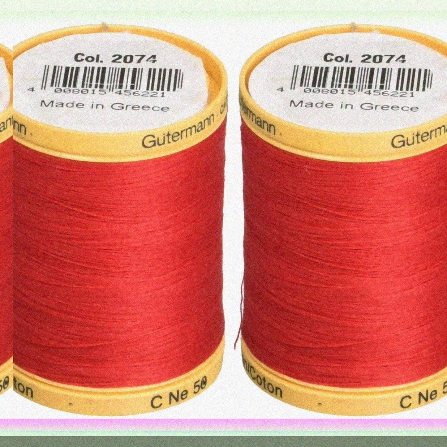 2-Pack Natural Cotton Thread Solids 876 Yards Red