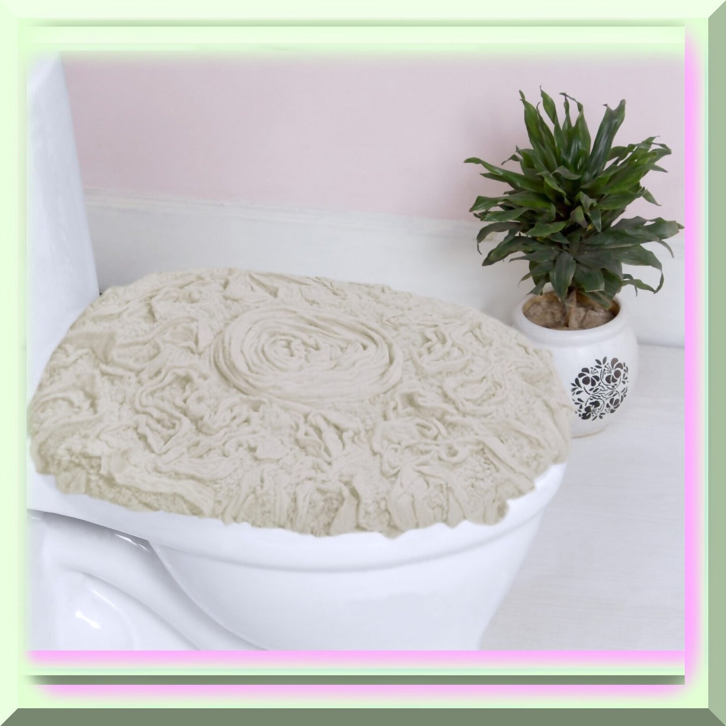 18x18 Cotton Bath Rug Ivory