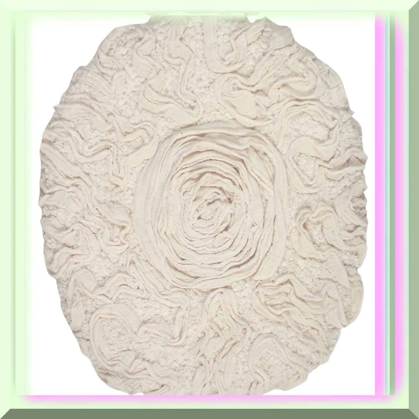 18x18 Cotton Bath Rug Ivory