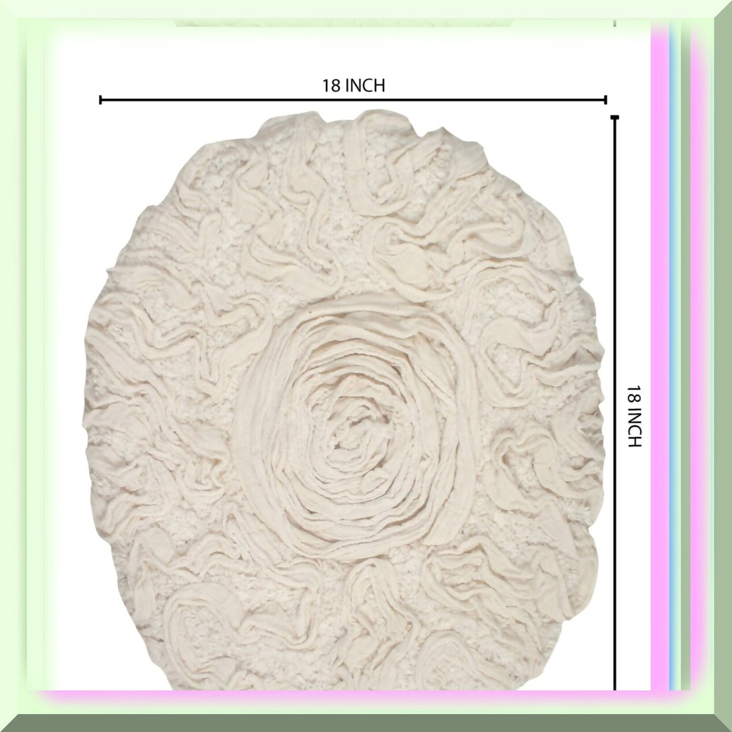 18x18 Cotton Bath Rug Ivory