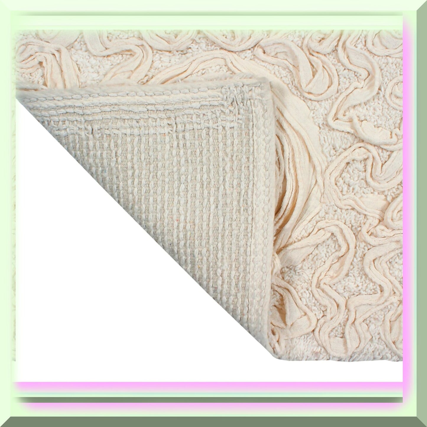 18x18 Cotton Bath Rug Ivory