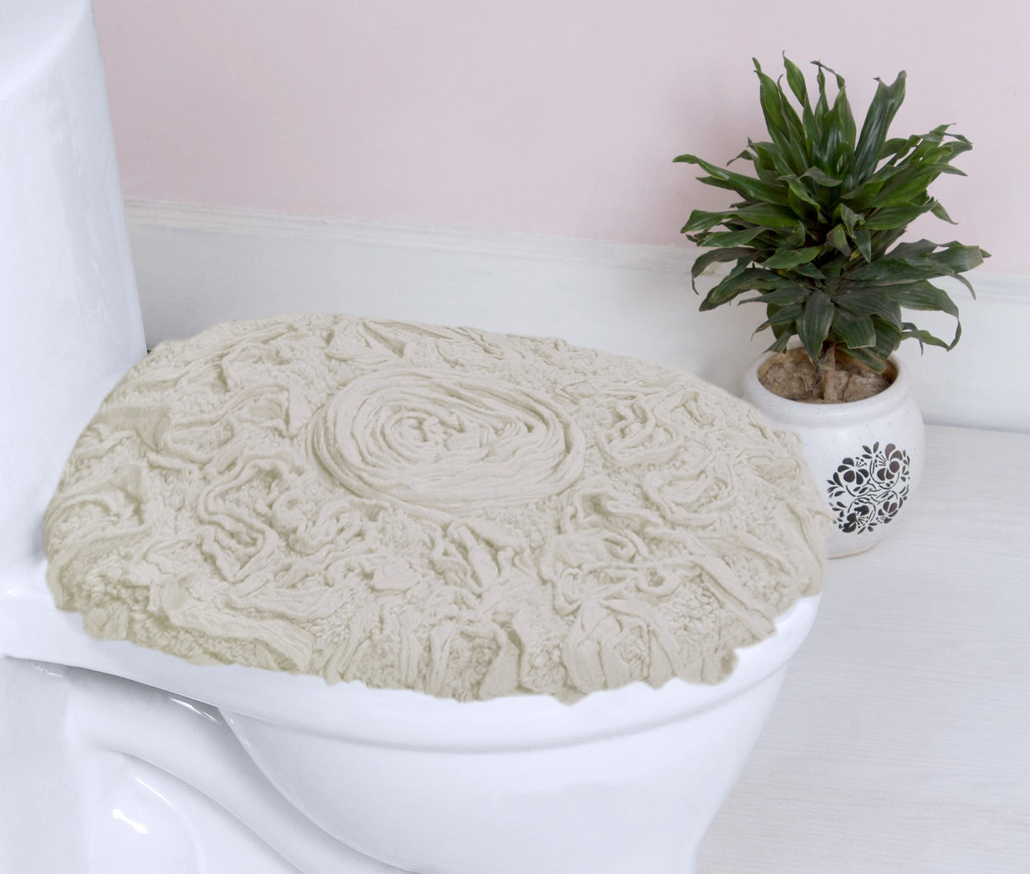 18x18 Cotton Bath Rug Ivory