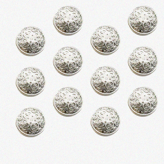 30pcs Silver Hollow Out Metal Buttons 25mm