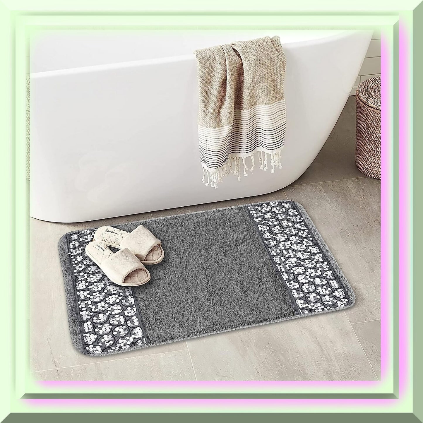 Sinatra Bathroom Rug Silver 32" x 21"