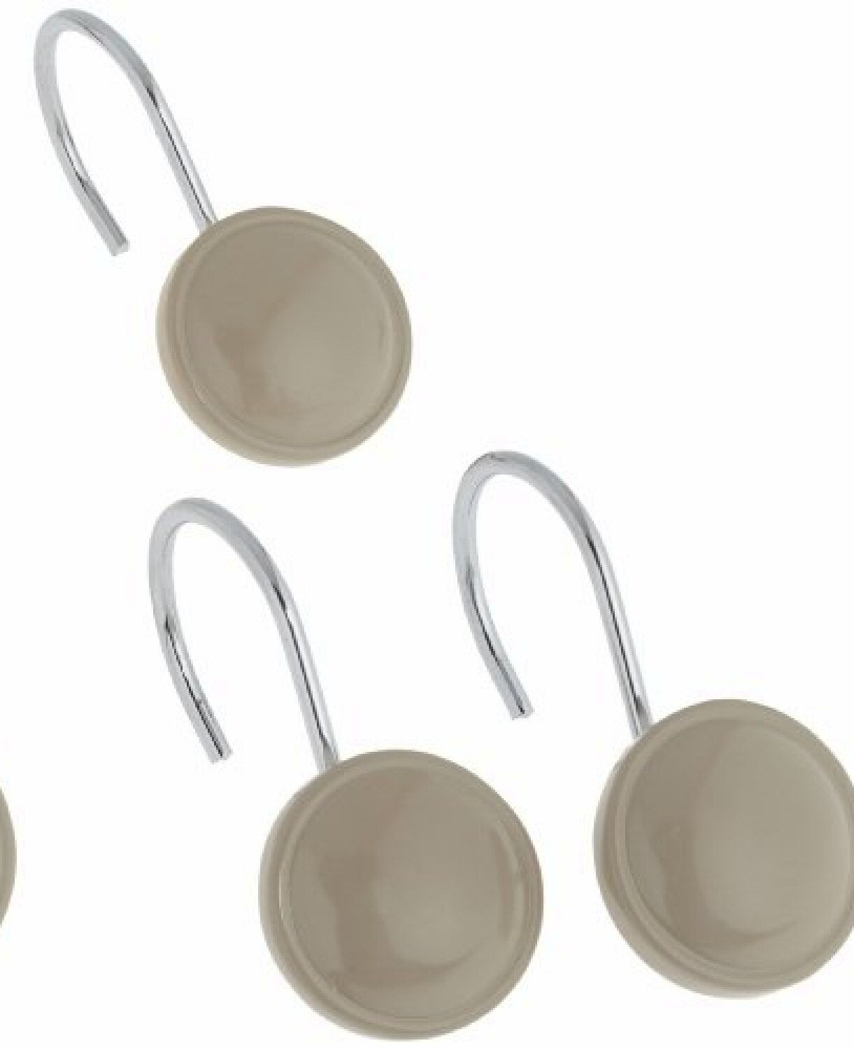 Color Rounds Resin Shower Curtain Hooks Set of 12