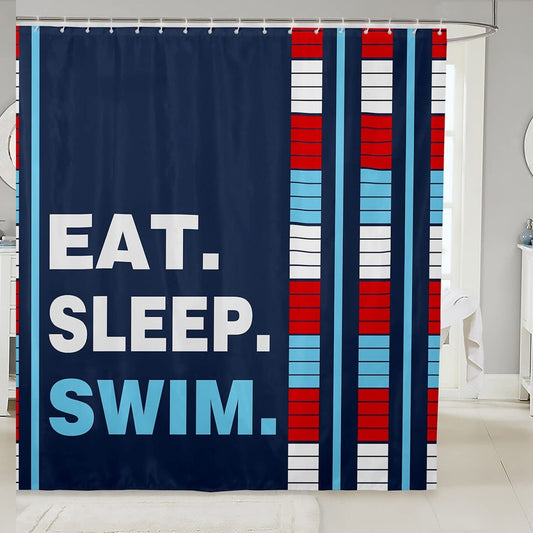 Kids Swimmer Water Sports Shower Curtain 72"x72"