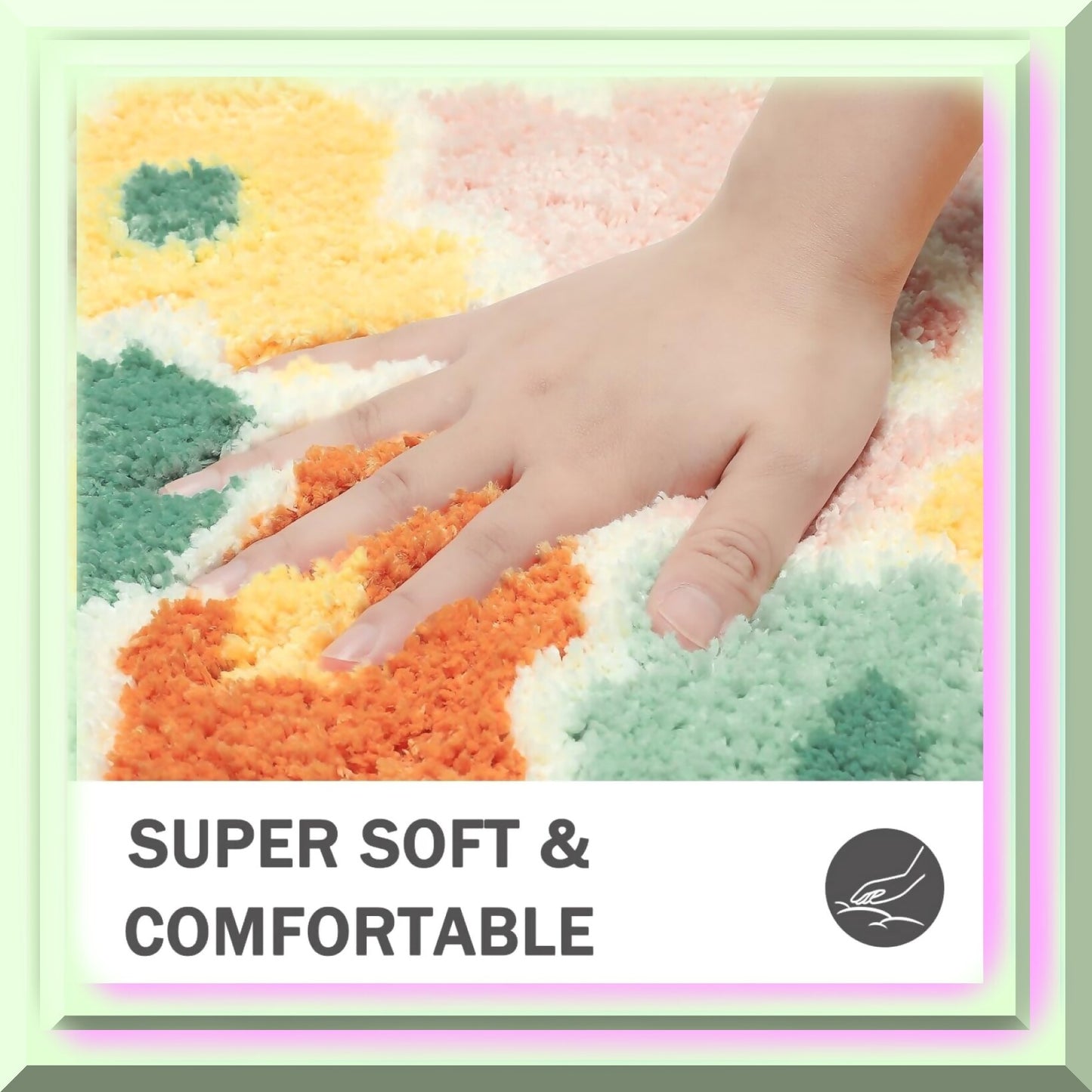 Flower Bath Rug 19.6 x 31.5 Inches Yellow