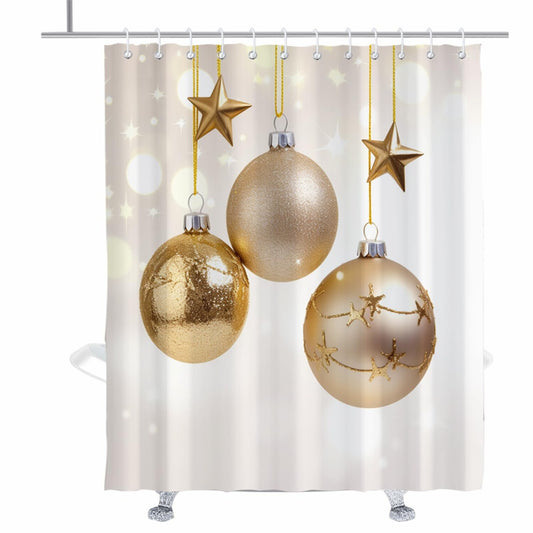Winter Holiday Shower Curtain Set 72x72 Inches
