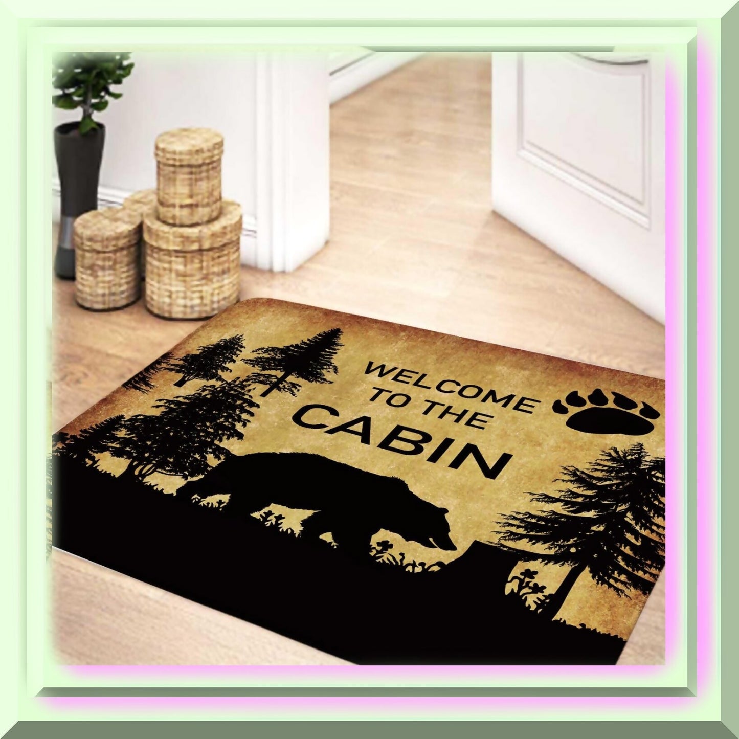 Rustic Cabin Bath Rug 17x29 Inch