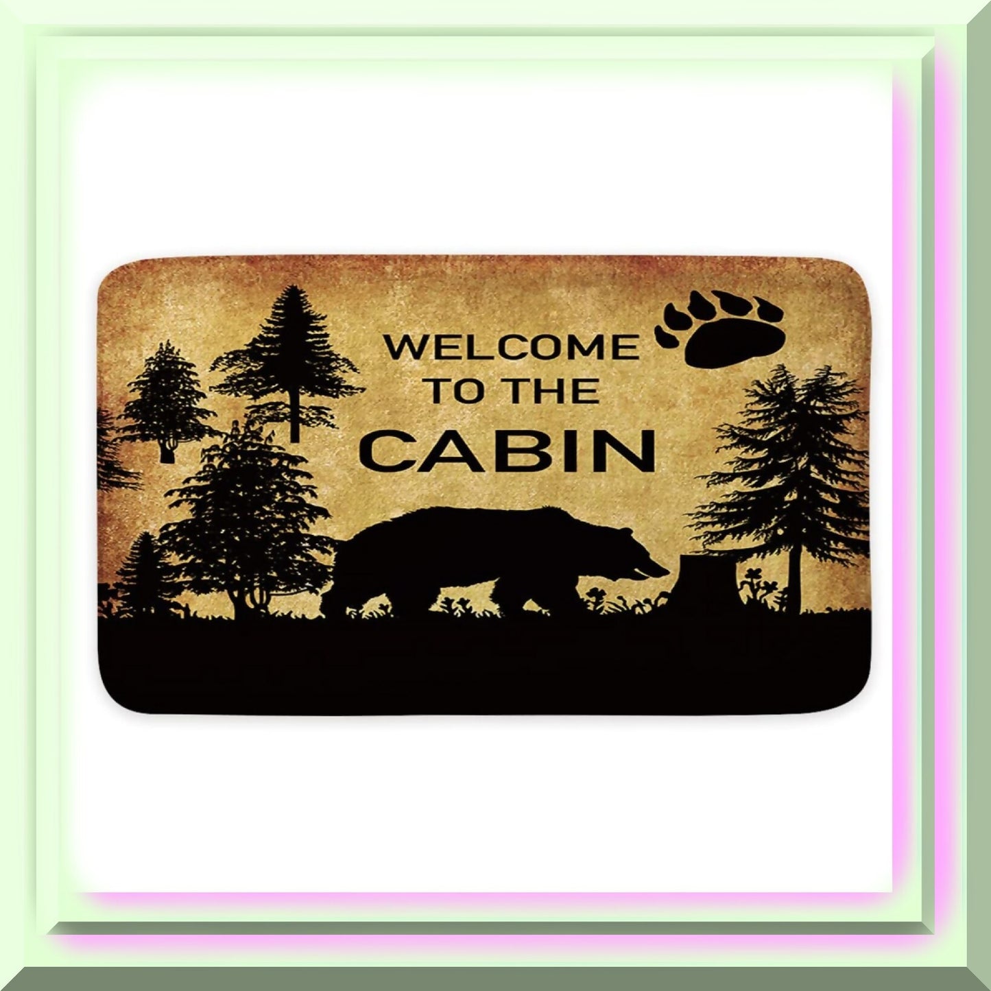 Rustic Cabin Bath Rug 17x29 Inch