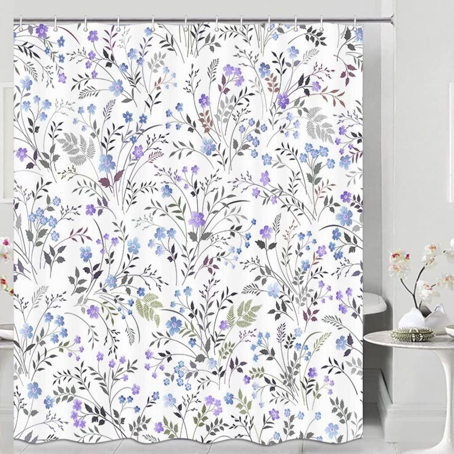 Spring Floral Waterproof Polyester Shower Curtain