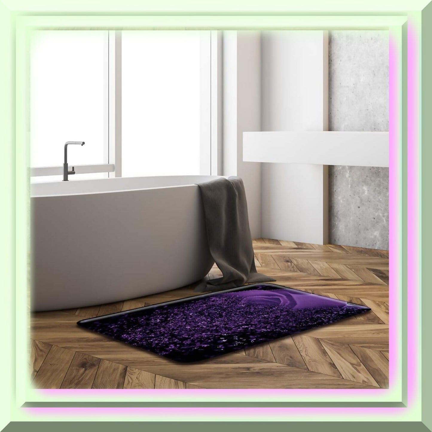 Purple Rose Bath Mat 20x31 Inch