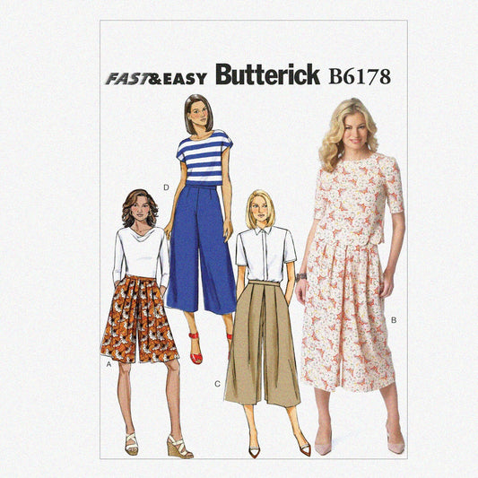 Misses' Culottes Sewing Pattern A5 6-14