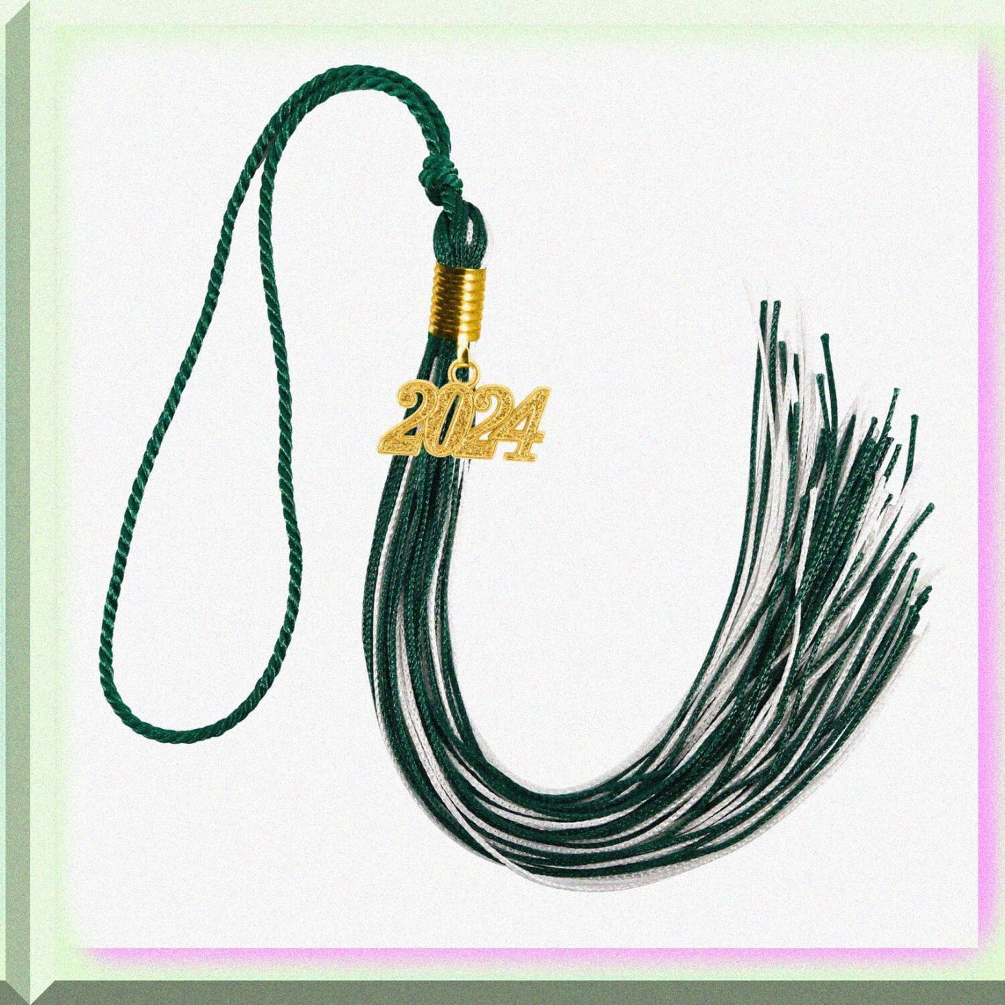Double Color Graduation Tel with 2024 Year Charm 9"