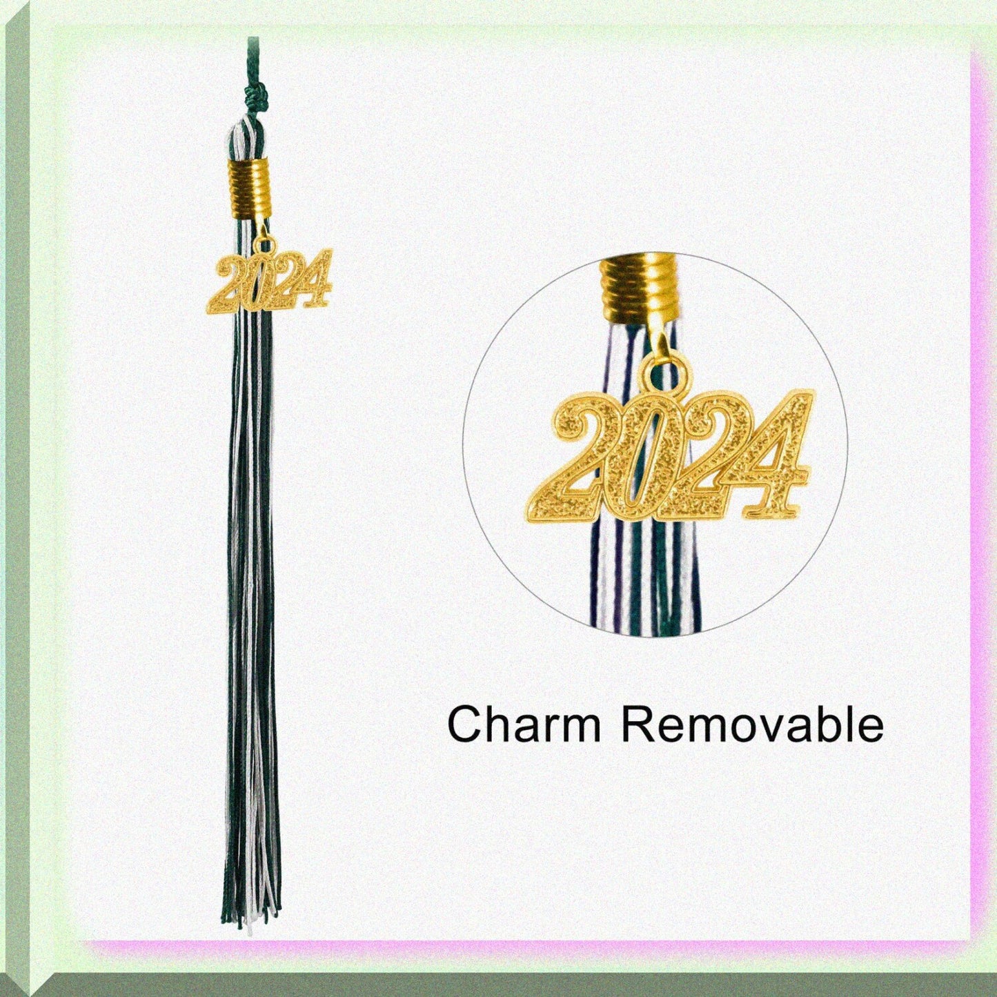 Double Color Graduation Tel with 2024 Year Charm 9"