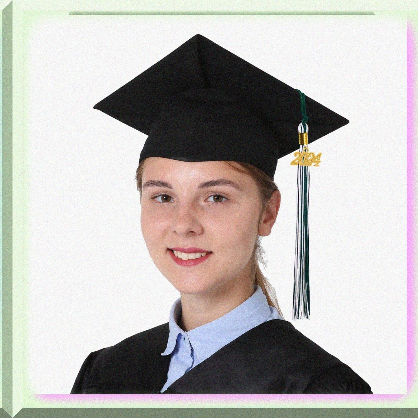 Double Color Graduation Tel with 2024 Year Charm 9"