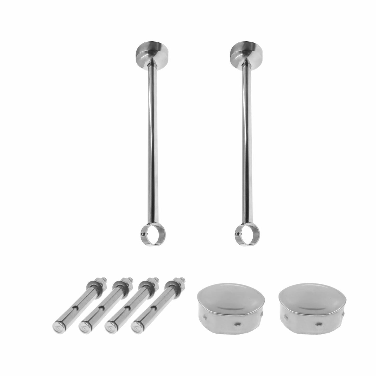 2 Pack Stainless Steel Ceiling Mount Curtain Rod Brackets