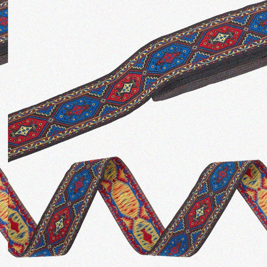 10 Yard Boho Jacquard Woven Lace Ribbon 1.3 inch