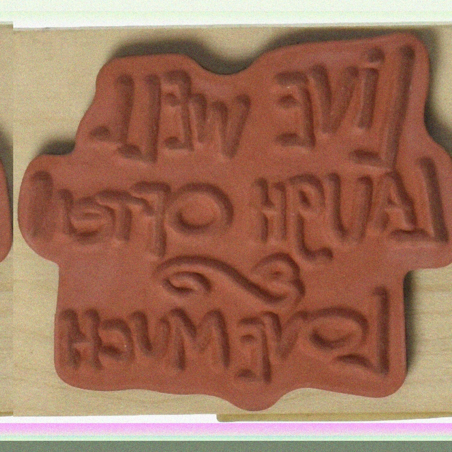 Motivational Wood Stamp "Live Laugh Love" 3x1.5 inches