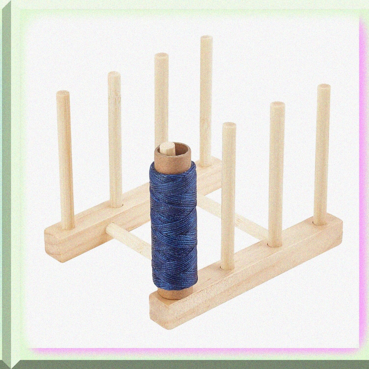 Wood Thread Rack with 8 Spools, Small Sewing Organizer