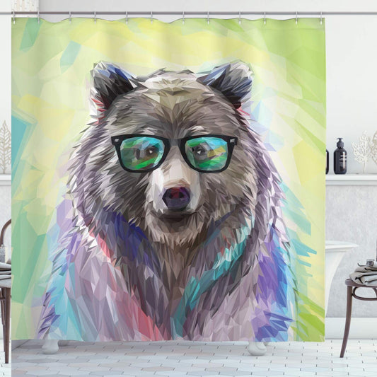 Animal Shower Curtain Lime Green 69x70 inches