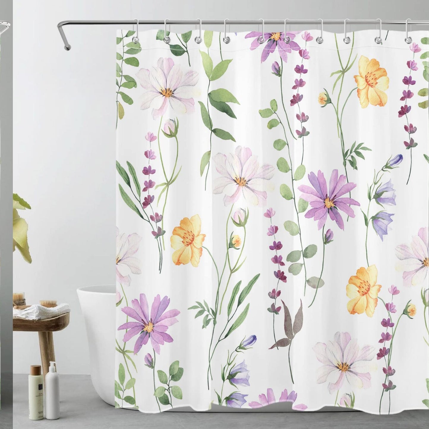 Country Wildflower Shower Curtain 60x72 Inch
